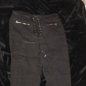 Black high waisted skinny jeans, size 8